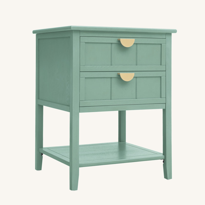Table d'appoint 2 tiroirs, Vert