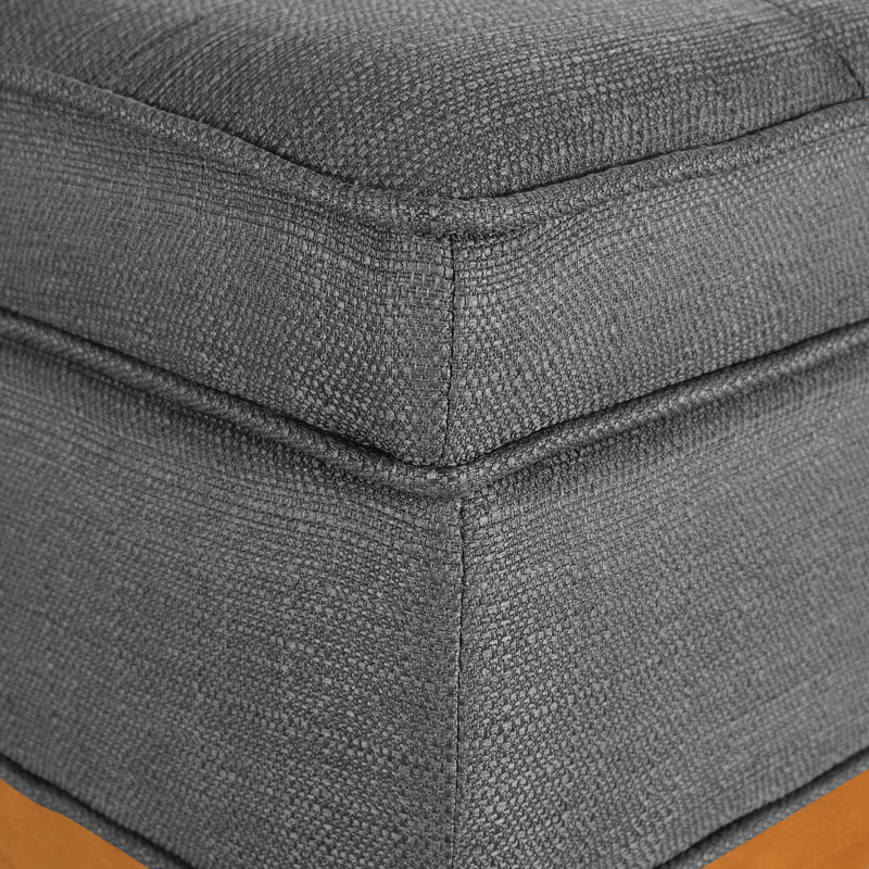 Boyu Polyester Blend Upholstered Storage Bench, Charcoal Polyester Blend