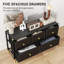 Adriah 100cm W 5 - Drawer Chest of Drawers