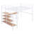 Full Size Metal Loft Bed With Desk And Lateral Storage Ladder, White