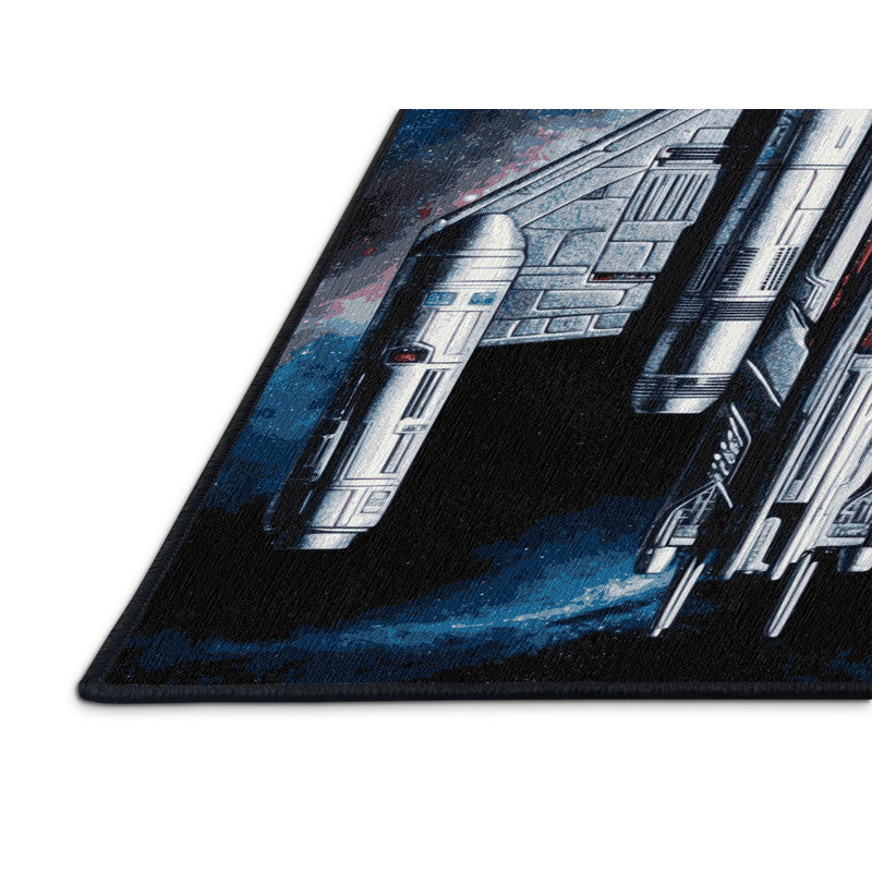 Tapis gris lavable à la machine, Rectangle 5 pi x 7 pi