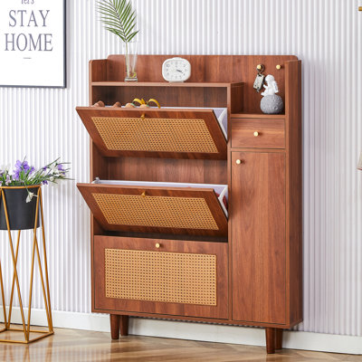 Armoire à chaussures moderne minimaliste en panneau de fibres à densité moyenne