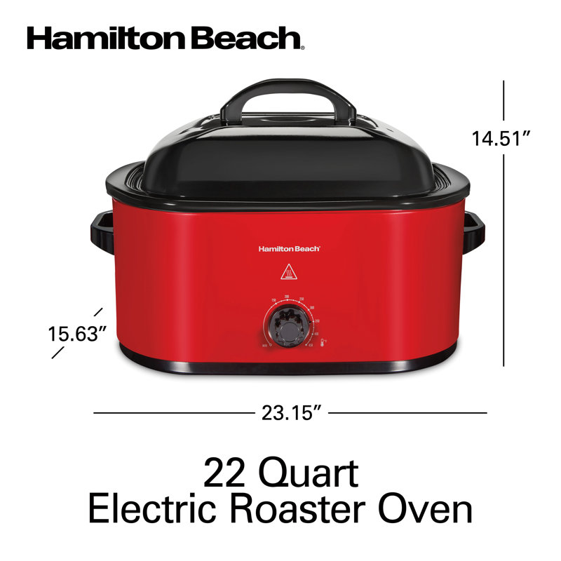 Rôtissoire électrique Hamilton Beach, Rouge, H 14,51 po x l 23,15 po x P 15,63 po