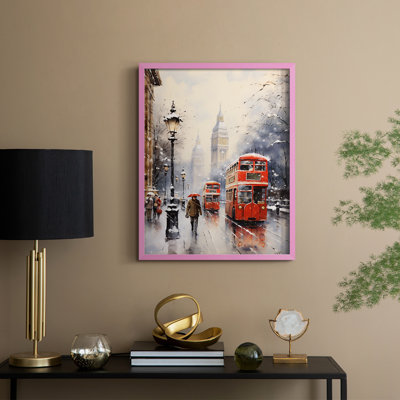 «Christmas Holiday Art», reproduction encadrée en bois massif