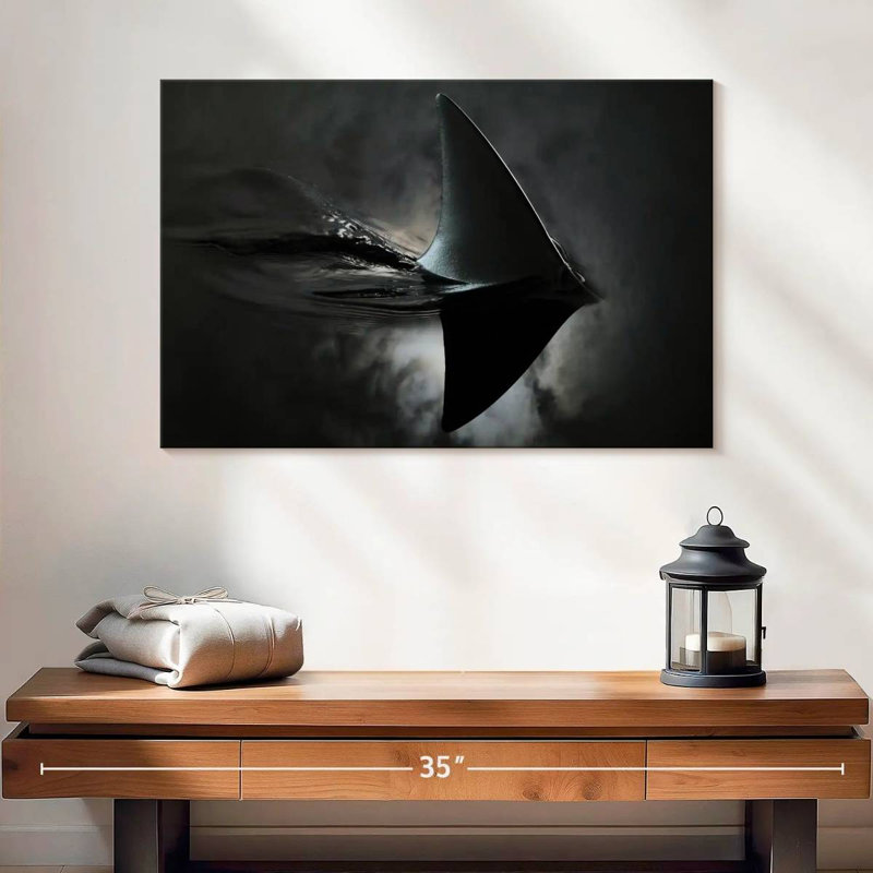 Brampt Shark In Dark Waters, 16" H x 24" W