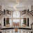 Led Platinum Leaf High Ceiling Chandelier-876040656