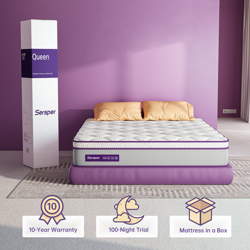 Medium Pillow Top Hybrid Mattress, Full/Double, 10"