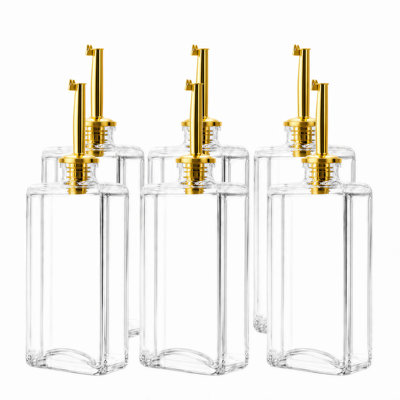  Kitchen Cooking Oil Dispenser Set, 6-Piece Olive Oil and Vinegar Bottles with Dispenser for Home Kitchen Use