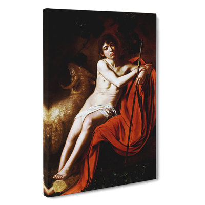 John The Baptist by Caravaggio - Wrapped Canvas Painting
