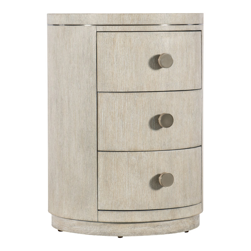 Modern Mood 3 - Drawer Nightstand, Light Wood/Diamond