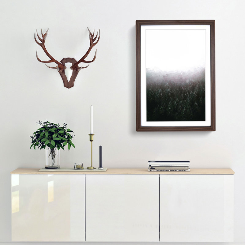 Winter Forest in Germany in Abstract - Picture Frame Graphic Art Print, Walnut, 60cm H x 40cm W x 2cm D