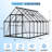 8 ft. W x 12 ft. D Black Aluminum Frame Greenhouse, Polycarbonate Walk-In Garden Hot House With Double Sliding Doors & 2 Adjustable Roof Vents-124638906