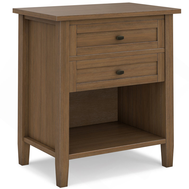 Warm Shaker Bedside Table, Brown
