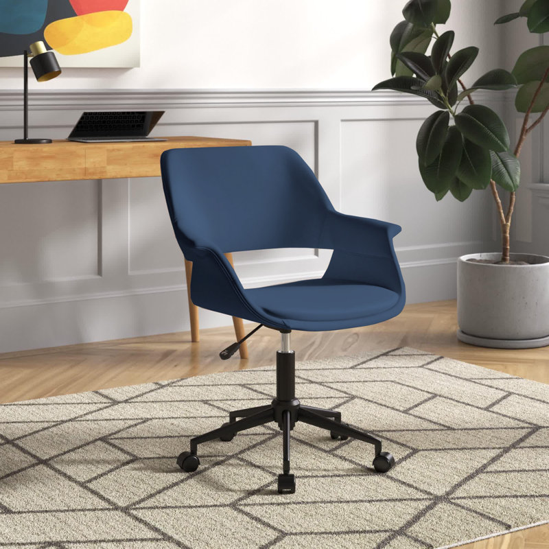 Colette Velvet Office Chair, Blue