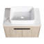 Meuble-lavabo mural 42 po avec lavabo en céramique et tablettes latérales