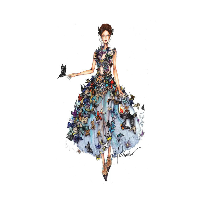 Robe papillon II, H 12 po x l 8 po x P 0,75 po