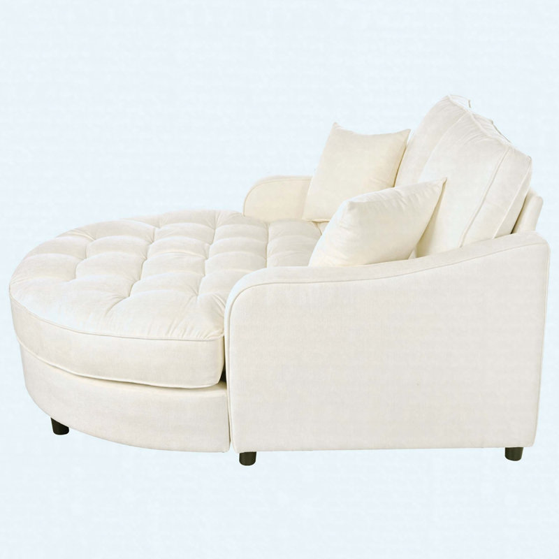 Canapé-lit moderne de 55 po avec siège capitonné et coussins amovibles, Beige