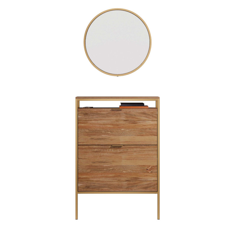 Armoire à chaussures murale avec miroir
