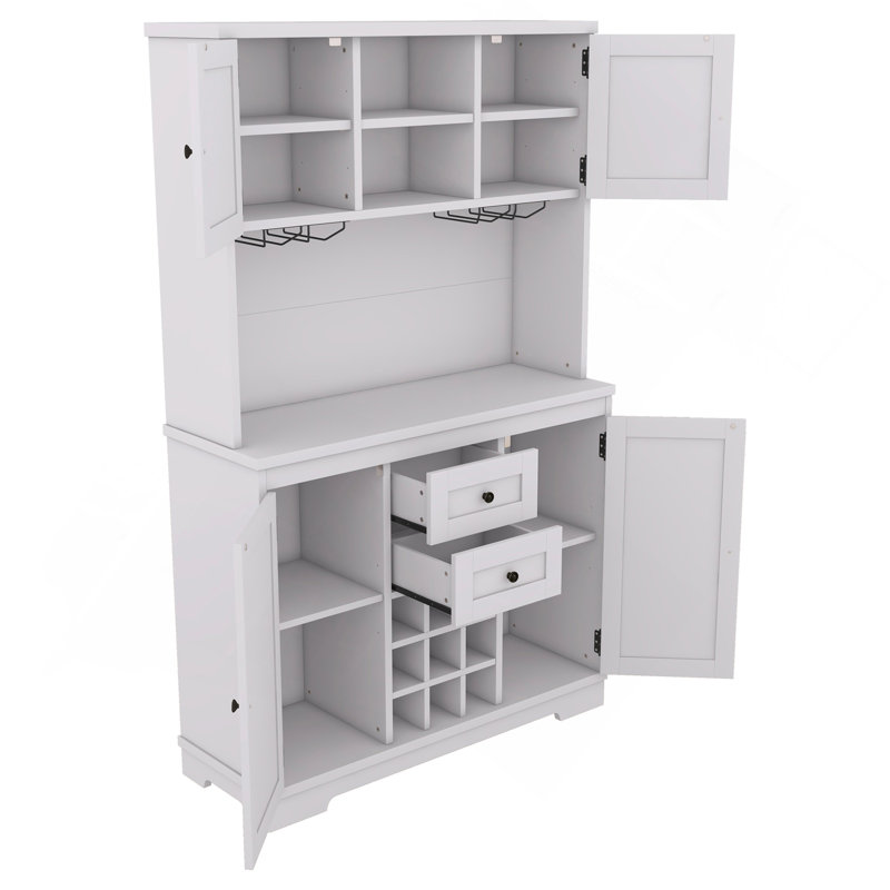 Armoire de cuisine avec rangement Coffee Bar, Blanc