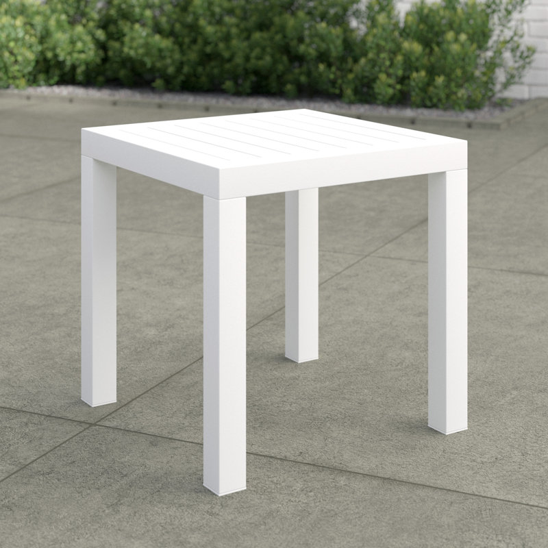 18'' H Square Side Table, White