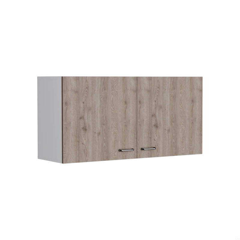 Armoire murale, deux tablettes, porte double, Blanc