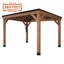 Backyard Discovery Arcadia Pitched Roof Cedar Wood Outdoor Patio Gazebo with Powerport 3.7m x 2.9m (12ft x 9.5ft)