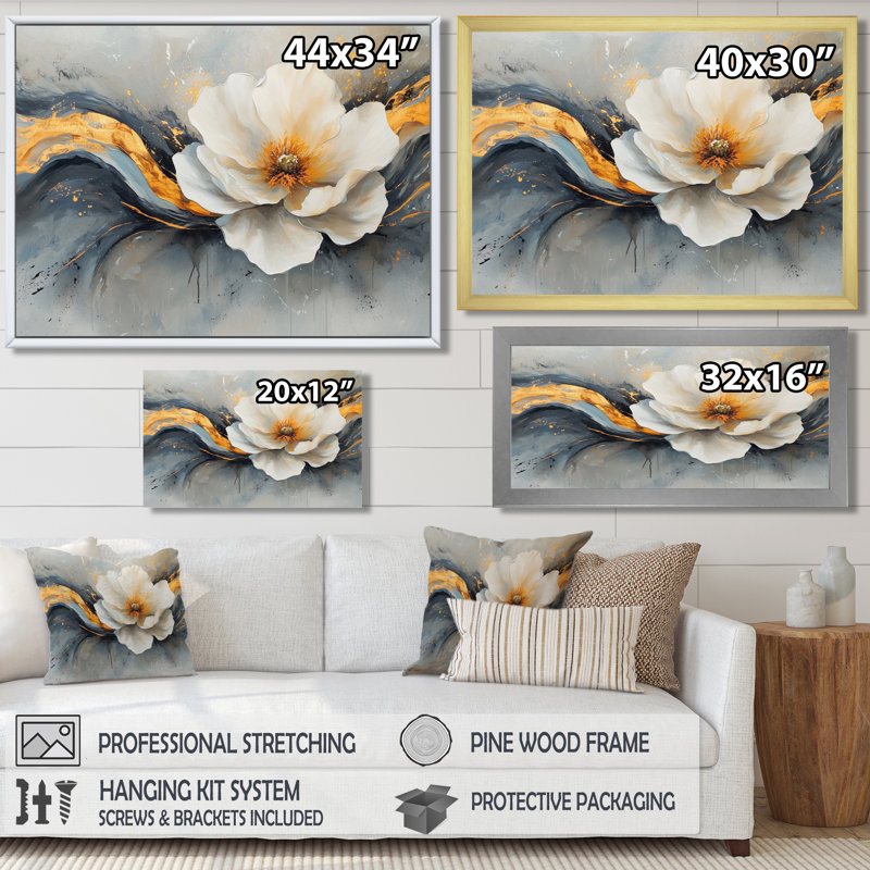 Alvares - Abstract Wall Art, Noir, noir, noir, noir, H 12 po x l 20 po, Cadre flottant
