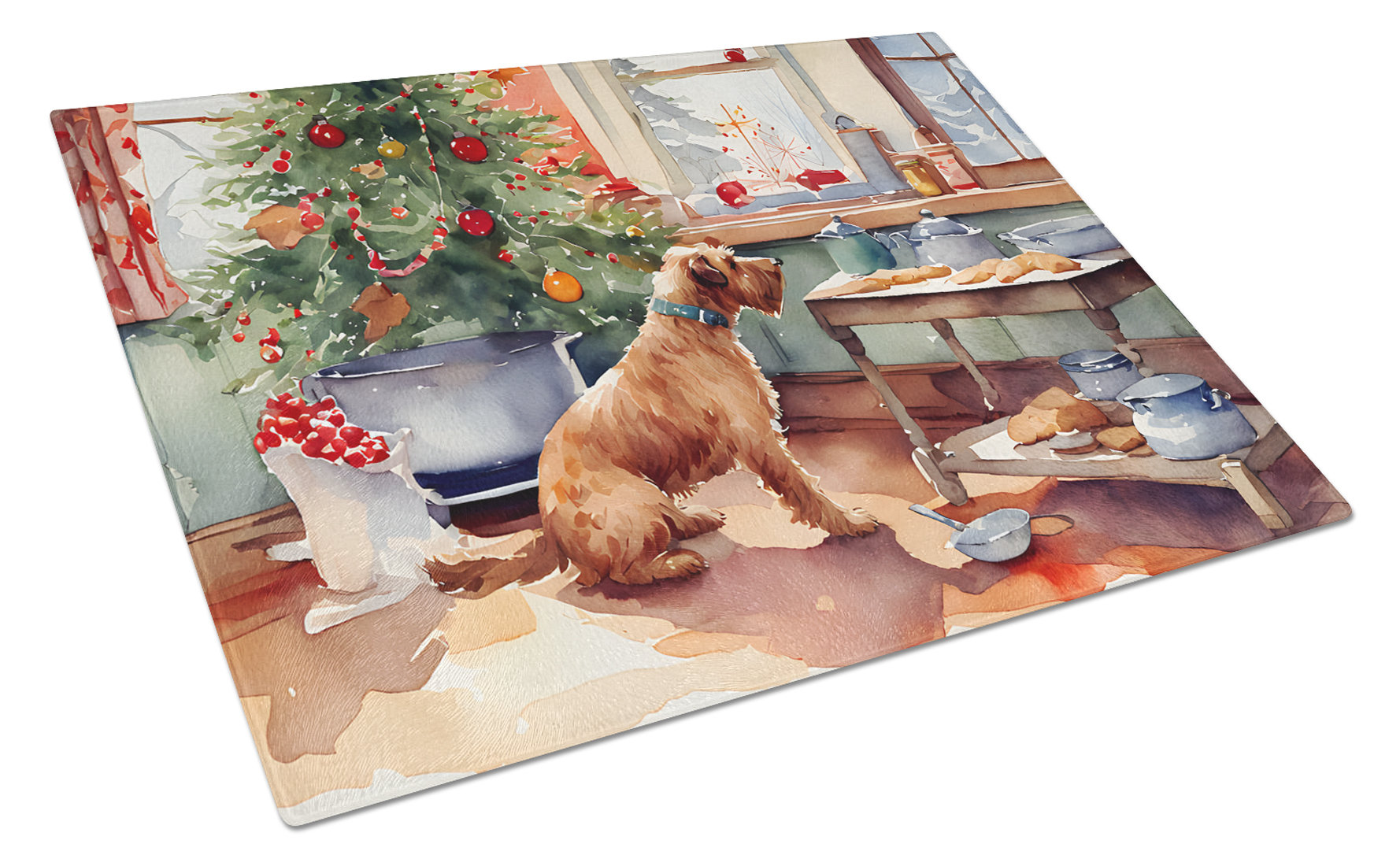 Carolines Treasures 7212PILLOWCASE Airedale Terrier With Lady In The Kitchen Fabric Standard Pillowcase Standard