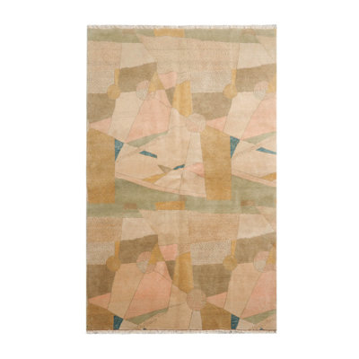 Taba One-of-a-Kind Rectangle 3'10" X 6'3" 1980s Wool Area Rug in Beige