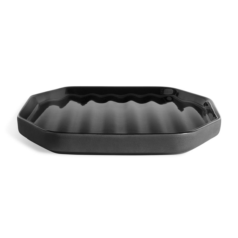 Vice Versa Decorative Tray, 1" H x 11" W x 8" D, Black