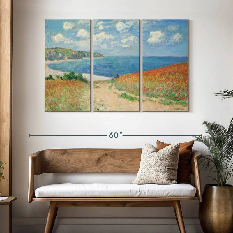 Sebbie Path In Wheat Fields At Pourville, 32" H x 50" W