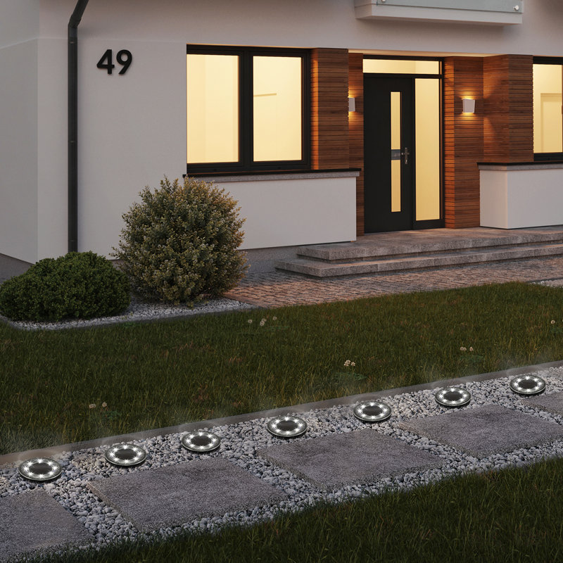 Solar Powered Integrated LED Well Light Kit, Silver
