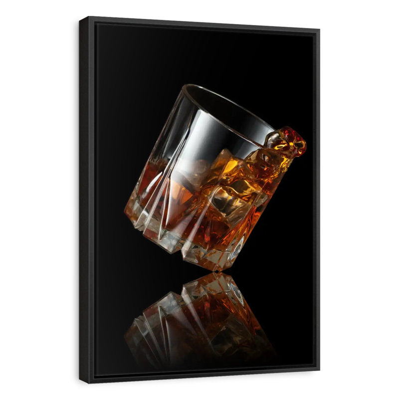Verre à whisky, Cadre flottant noir, 29 po x 43 po