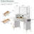 48" Corner Makeup Vanity With 3 Led Mirror-1400317550