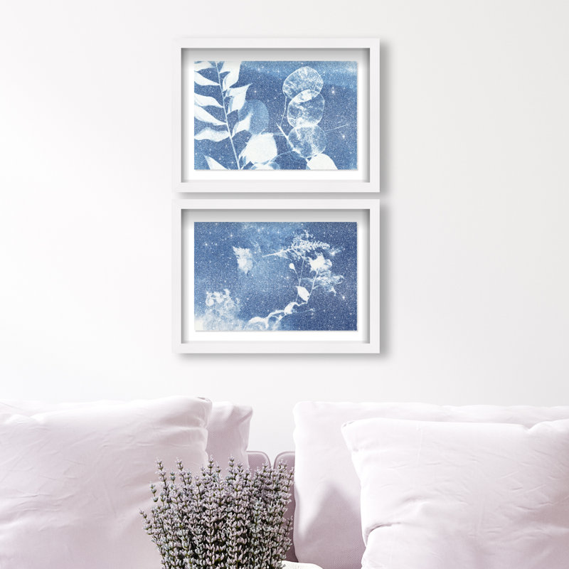 Faded Poetry Set Shadowbox Floral & Botanical Print by Oliver Gal, Black Frame, 15 x 10, 16.5"H x 11.5"W, White Shadowbox
