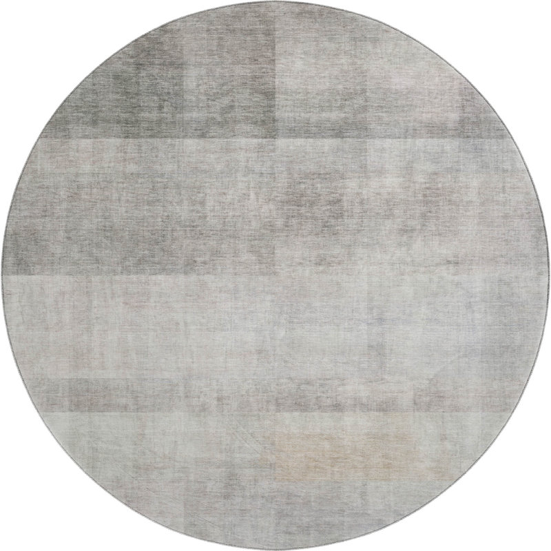 Premium Machine Washable Cerrito AMF568 Taupe Rug, Round 8'