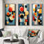 «Retro Bliss Abstract Circular Geometrics II», 3 pièces sur toile-1685114922-1685114965