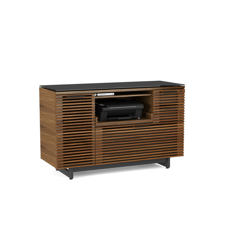 Corridor 47.75'' Wide 3 - Drawer Filing Credenza with Cable Management, Natural Walnut