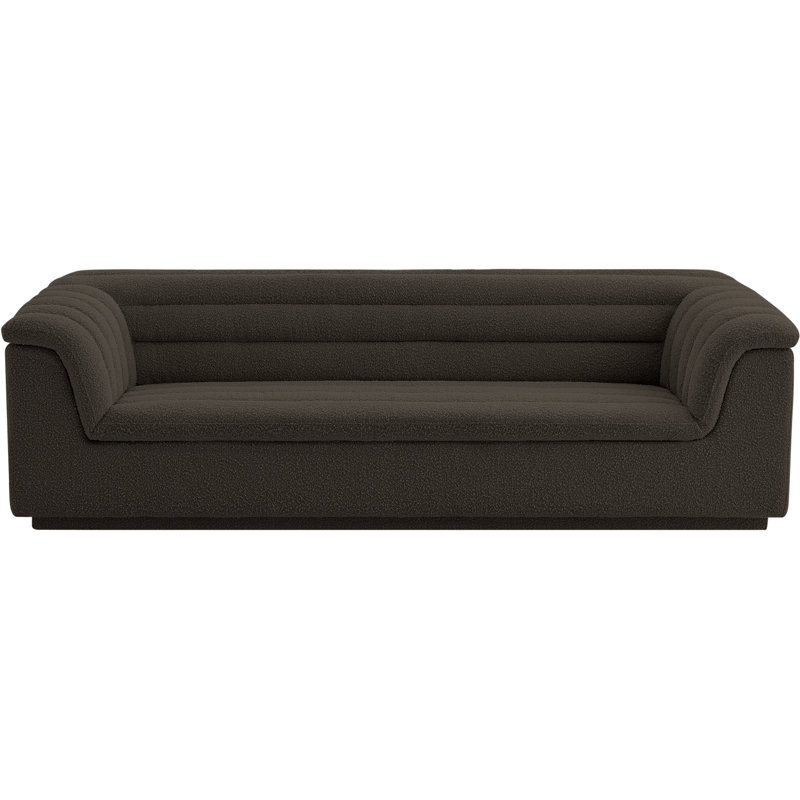 Canapé Hinrik, Tissu brun bouclé