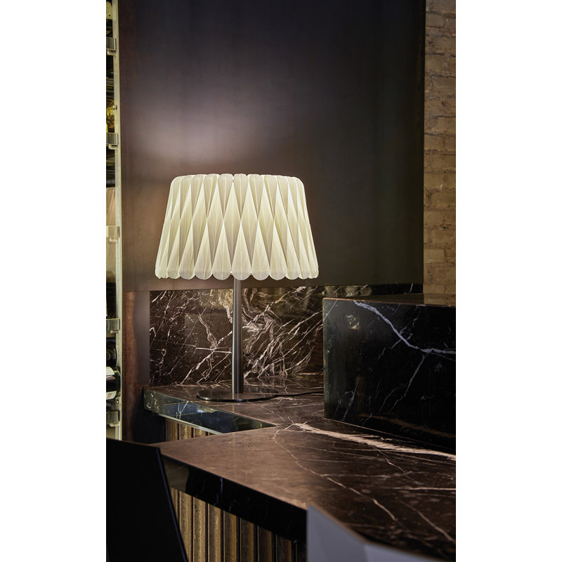 Lola Table Lamp, Matte Black, Ivory White, 20.9" H x 15.4" W x 15.4" D