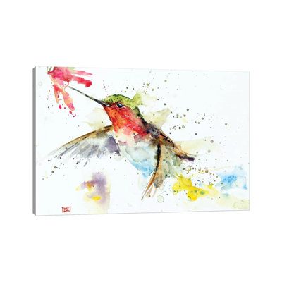 Hummer & Flower by Dean Crouser - Wrapped Canvas Painting