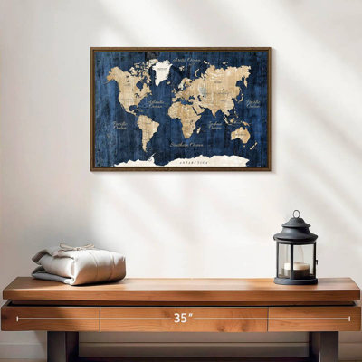Wood Textured World Map