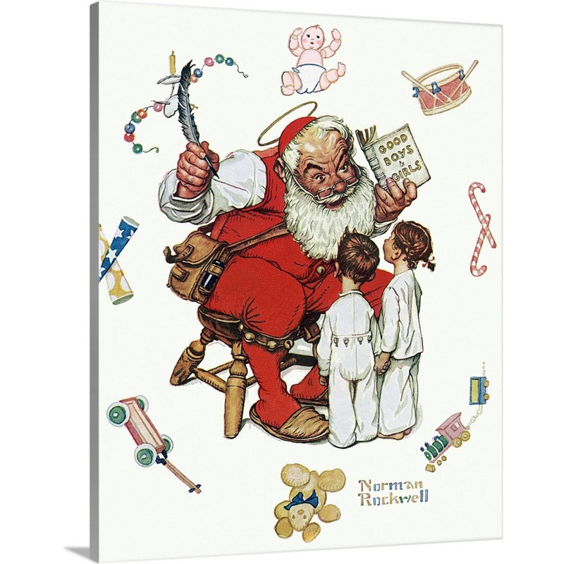 Art mural sur toile Norman Rockwell, H 14 po x l 11 po x P 1,25 po, Toile tendue
