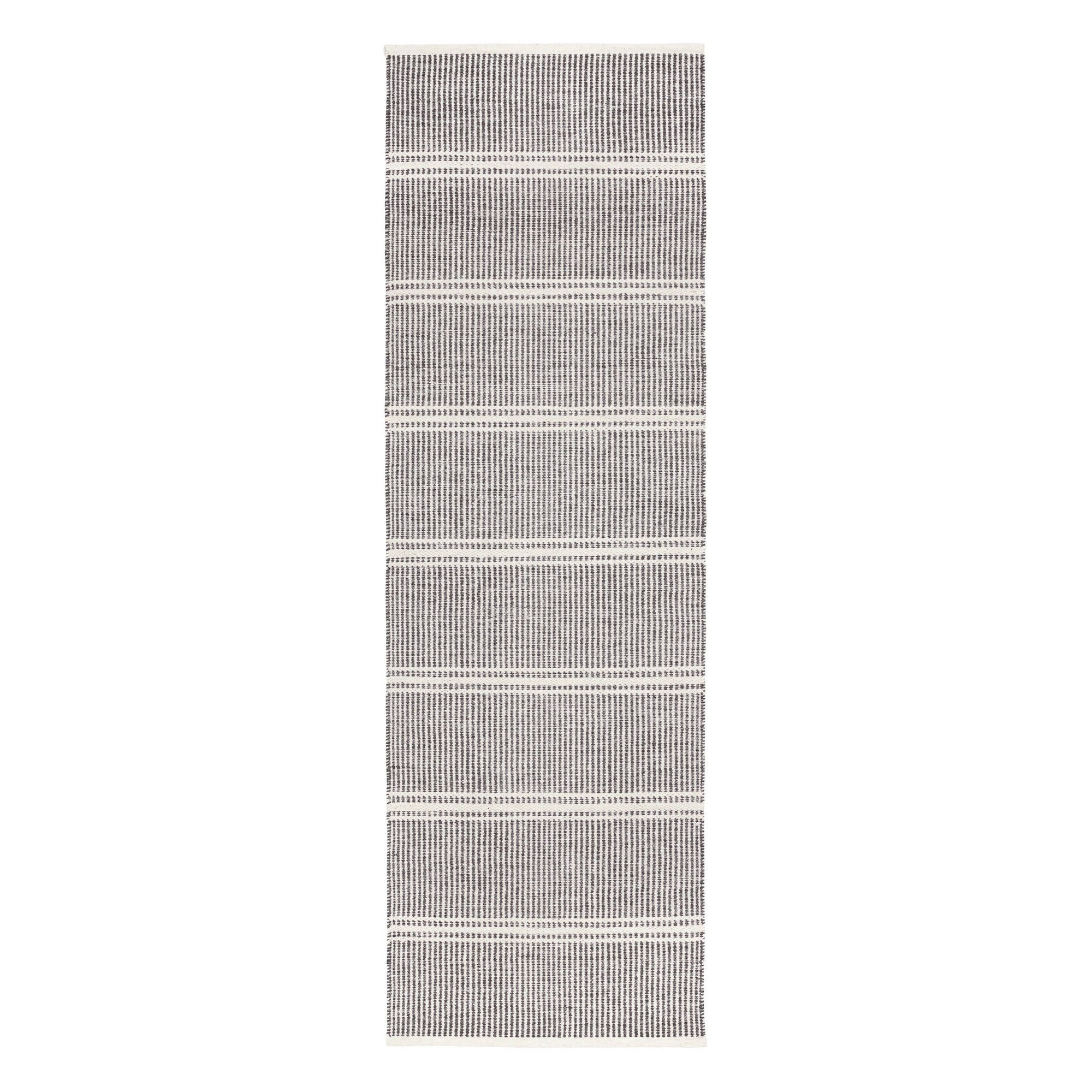 Malta Grey Handwoven Wool Rug, Runner 2'6" x 8', Grey