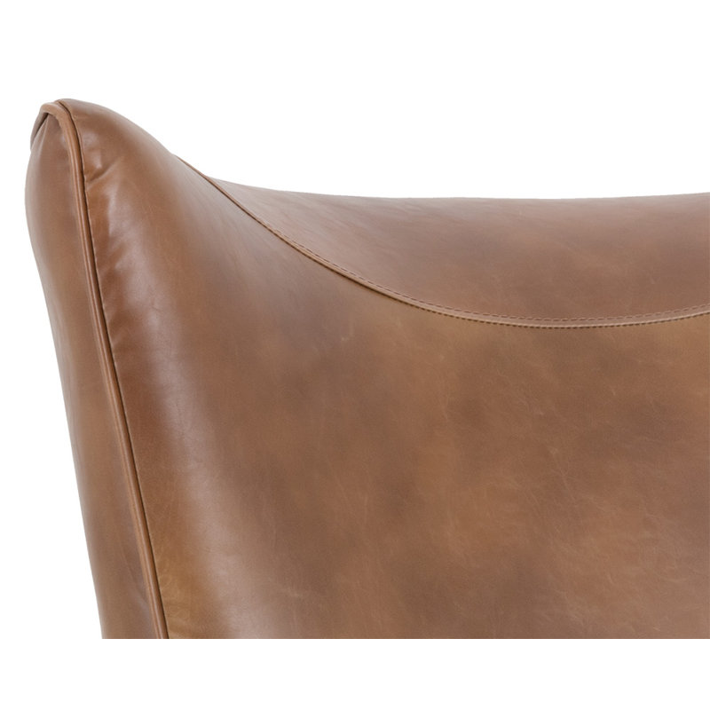 5West Wingback Chair, Tan Faux Leather