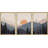 Sun Mountain Landscape "Tranquil Orange Sunset Layered Hills Artwork, Modern Abstract Cabin Wall Pictures, Framed Canvas Giclée Print 3 Pieces Wall Art" 16"x24"x3 pcs, 24"x36"x3 pcs-94433957-94433956-119461094