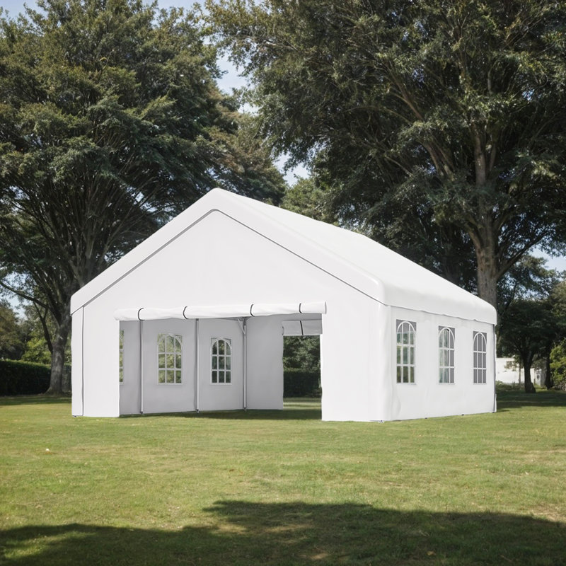 Tente de réception blanche avec 2 sacs de rangement pour les fêtes, les événements et les pique-niques