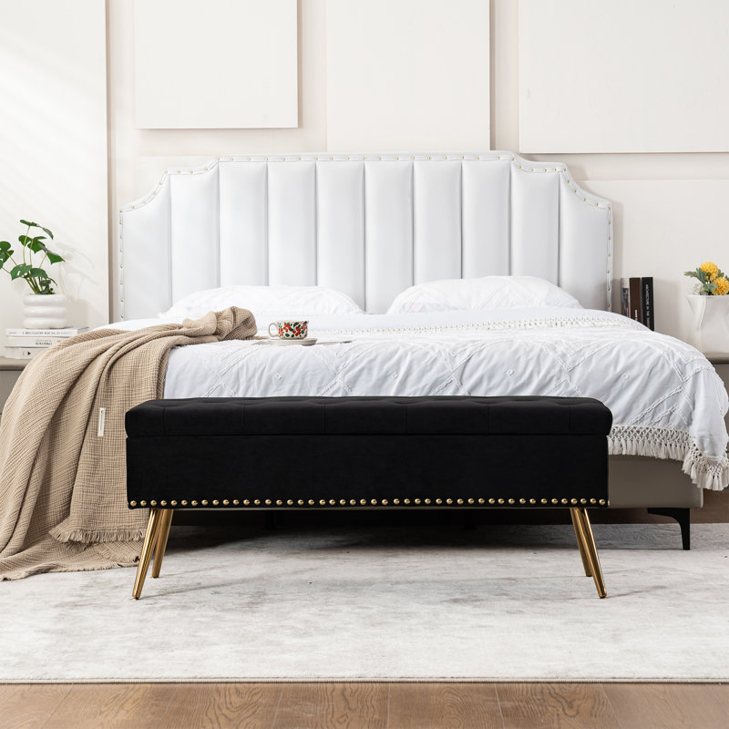 Banc de rangement, Noir, H 18 po x l 46 po x P 15,5 po