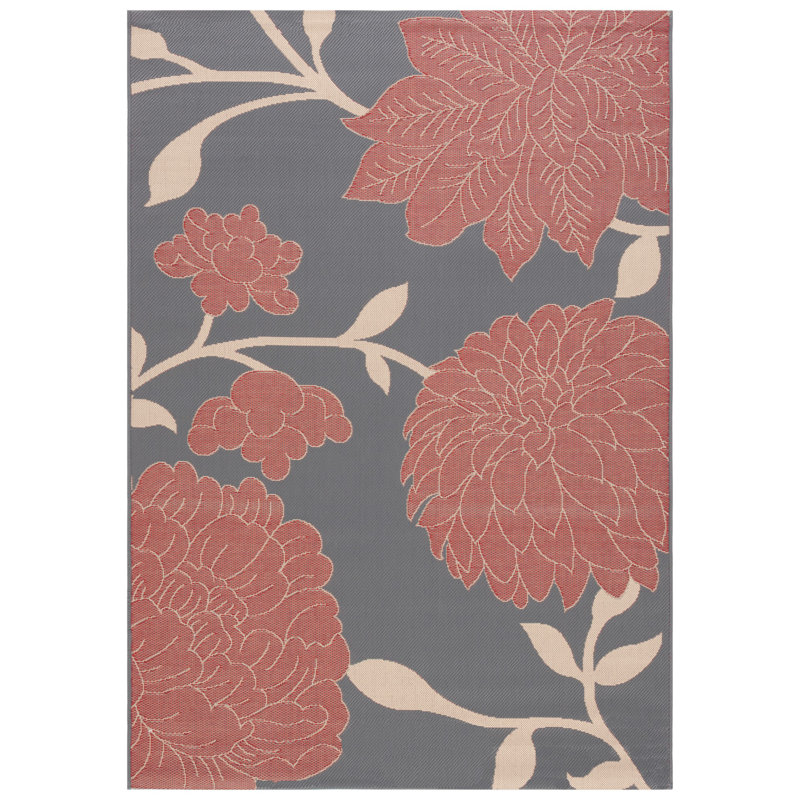 Tapis d'intérieur / extérieur à fleurs Adelmino Performance, Rectangle 8 pi x 11 pi