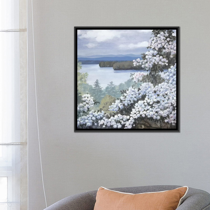 « water base i », impression sur toile, H 18 po x l 18 po x P 1,5 po, Toile avec cadre flottant noir, Pas de tapis